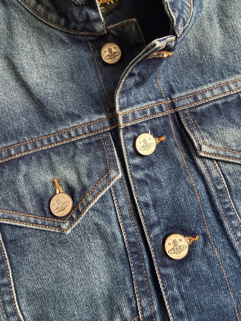 Vivienne Westwood New W/ Tags 510$ Denim Vest w/ Graffiti Orb & Frayed Edges - Picture 6 of 12